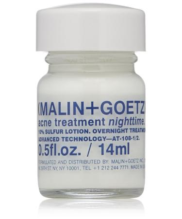 Malin + Goetz Acne Treatment Nighttime overnight spot-treatment, treats blemishes without drying skin. calms skin, fights impurities, prevents signs of scarring. all skin types, vegan, 0.5 Fl Oz - Buy Online on GoSupps.com