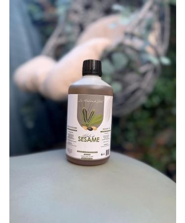The Oil Mills of the Sahel Pure and natural sesame oil cold pressed face body hair and massage rich in vitamin E and antioxidants cosmetic and food safe use 500 ml - Buy Online on GoSupps.com
