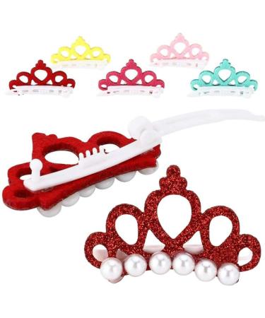 10Pcs Crown Shape Pet Hairpin 5 Colors Pet Hair Clip Grooming Hair Accessories for Small Medium Dogs Multicolour (47) - Buy Online on GoSupps.com