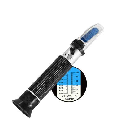 Seawater Salinity Refractometer,V-Resourcing Automatic Temperature Compensation Sea Water Salinity Measurer for Aquarium, Hydrometer, 0-100ppt & 1.000-1.070 Salinity Specific Gravity