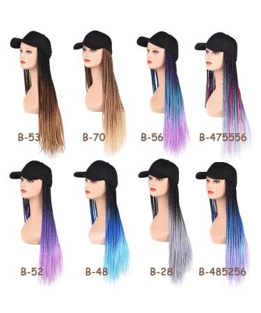 Yunkang Baseball Cap Wig Long Ombre Braids Hat with Synthetic Box Braiding Hair Extensions - Black/Brown/Light Brown (B-53) - Buy Online on GoSupps.com