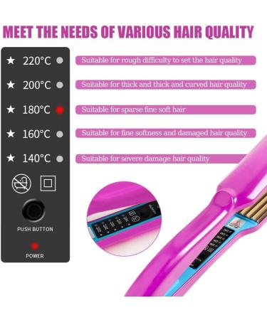 Naveso Crepe Iron for Hair | Adjustable Temperature Hair Crimper for Volume & Fluffy Hairstyles | 5 Heat Settings & Ceramic Plates - Buy Online on GoSupps.com
