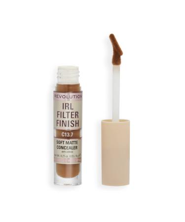 Makeup Revolution IRL Filter Finish Concealer Medium to Full Coverage Matte Finish C13.7 Dark Skin Tones 6g C13.7 6 g (Pack of 1)