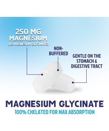 Magnesium Glycinate 250mg - 100% Chelated Magnesium for Max Absorption - Sleep Support Muscle Nerves Bone & Heart Health Support Best Mag Supplement Vegan Non-GMO 3rd Party Tested - 180 Tablets 180 Count (Pack of 1) - Buy Online on GoSupps.com