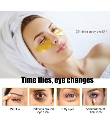 24K Gold Eye & Lip Masks - 20 Pairs Crystal Collagen Patches for Puffy Eyes & Fine Lines - Moisturizing Skin Care Solution - Buy Online on GoSupps.com