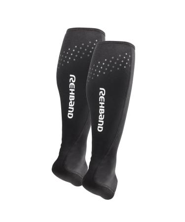 Rehband Neoprene Achilles Tendon Brace for Men & Women 1 Pair Ankle Brace Supports Achilles Tendonitis & Pain Relief Compression Sleeve against cramps Colour:Black Size:Large Large Black