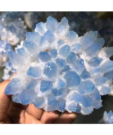 Natural Crystal Rough 1pc 400g-500g Natural raw Blue Ghost Crystal Cluster Rough Phantom Quartz Specimen Stone geode - Buy Online on GoSupps.com