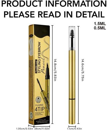 Eyebrow Pen Waterproof 4-Tip Eyebrow Gel Makeup Pen - Long-Lasting Makeup Cosmetics for Everyday Use Travel and Sports - Buy Online on GoSupps.com
