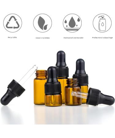 Zeoabsy 20 Mini 1ml Brown Glass Drip Bottles with Pipettes - Ideal for Aromatherapy & Essential Oils Storage - Buy Online on GoSupps.com