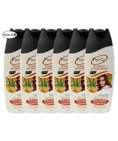 Moisturizing Hydrating Shampoo With Lemon+ Aloe(200ml) (Pack of 6) by Purest