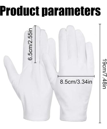Jtkrew 12 Pairs White Cotton Gloves for Moisturizing | Overnight Hand Spa Treatment for Eczema & Cracked Skin - Buy Online on GoSupps.com