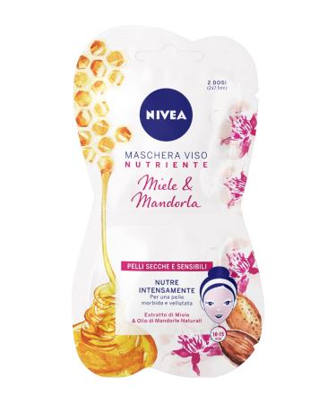 NIVEA NIVEA Intensive Nourishing Mask 3 x 15ml each Face Mask with Honey Extract Almond Oil and Hydra IQ Mask Sensitive Dry and Stressed Skin