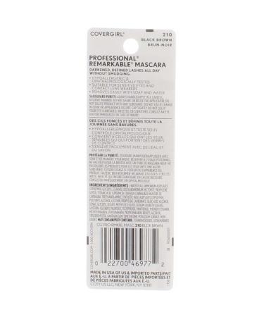 COVERGIRL Professional Remarkable Washable Mascara Black Brown 210 0.30 oz - Pack of 2 | Brown Black Mascara 0.3 Fl Oz - Buy Online on GoSupps.com