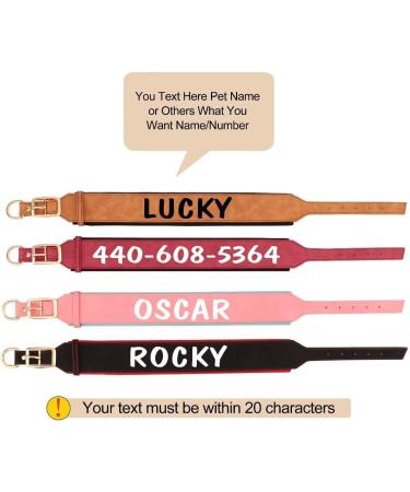Personalized PU Leather Dog Collar for Big Dogs | Soft Padded XL Rottweiler & Mastiff | Custom Name Black Neck 48-58cm - Buy Online on GoSupps.com