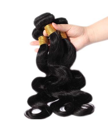 100% Unprocessed Brazilian Body Wave Hair Extensions - 22 Virgin Human Hair 3 Bundles - Natural Black - Buy Online on GoSupps.com