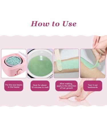 Sweet Pink Wax Warmer Set for Hair Removal - Mini Rose Electric Heater with Transparent Lid (EU Plug) | Ideal for Girls & Women - Buy Online on GoSupps.com