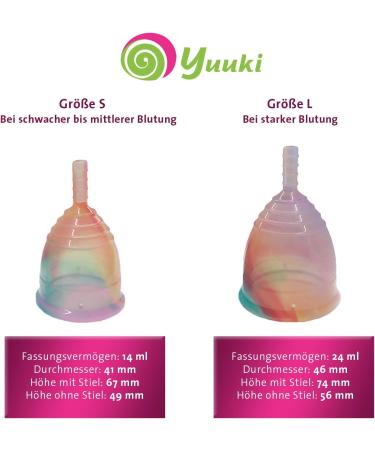 Buy Yuuki Soft Rainbow Jolly Small Menstruation Cup - Medical Silicone Menstrual Cup with Cleaning Cups - Eco-Friendly & Comfortable - Buy Online on GoSupps.com