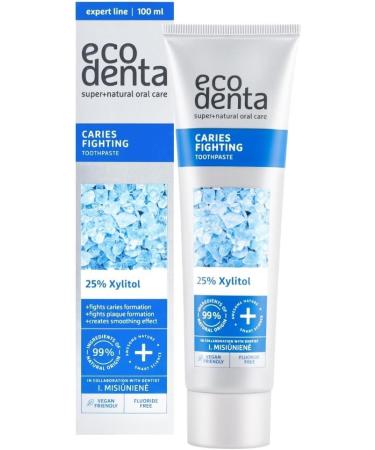 Ecodenta Caries Fighting Fluoride-Free Toothpaste with Xylitol Lime Essential Oil - 100ml - Buy Online on GoSupps.com