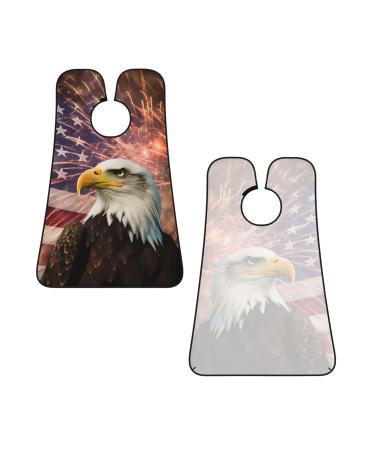 American Flag Firework Eagle Shaving Bib - Waterproof US Flag Beard Apron | Perfect Gifts for Dad | One Size Fits All - Buy Online on GoSupps.com
