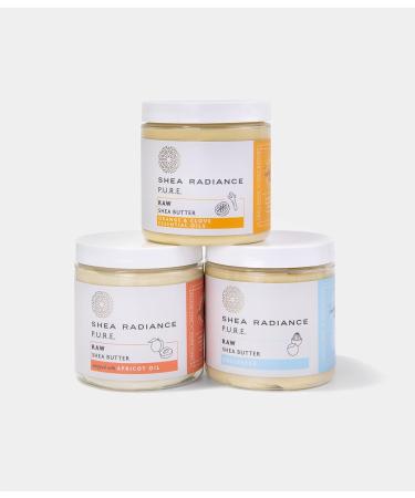 Shea Radiance Raw Shea Butter 100% Natural & Unrefined - Deep Penetrating Moisture for Cracked Heels and Hair Treatment - Orange & Clove 7.5oz - Buy Online on GoSupps.com