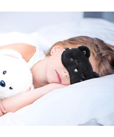 Cute Animal Sleep Mask 2-Pack for Girls - Cat and Dog Plush Blindfold Eye Cover for Women - Perfect for Travel, Nap, and Night Sleeping - Buy Online on GoSupps.com