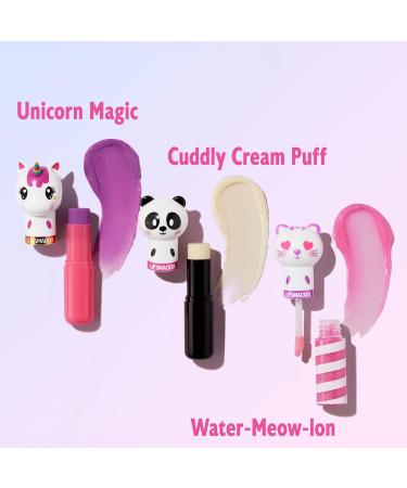 Lip Smacker Lippy Pals Set of 3 Flavored Moisturizing Lip Balms with Unicorn Magic Cuddly Cream Puff Panda and Sweet Kiwi Kitty - Buy Online on GoSupps.com