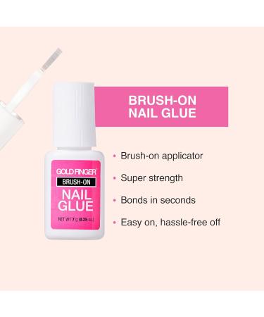 Goldfinger Brush-On Nail Glue - Easy Application Strong Fast-Setting Adhesive for Perfect Nail Bonding (1pc - Buy Online on GoSupps.com