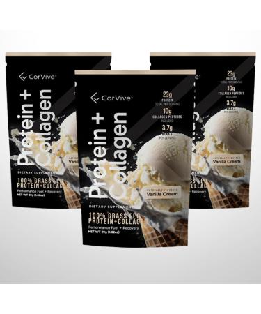 Protein + Collagen Powder | 23g Protein (Grass-Fed Whey + Collagen) | 3.7g BCAAs | Supports Muscle & Joint Health | Gluten & Soy Free | No Artificial Ingredients | 15 Sachets - Vanilla New Vanilla - Buy Online on GoSupps.com