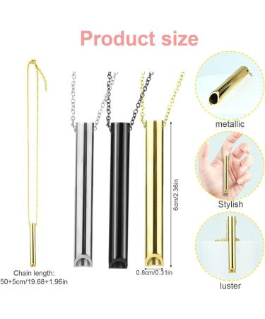 3-Piece H ki Meditation Breath Chain - Stainless Steel Mindful Breathing Necklace for Stress Relief & Relaxation - Buy Online on GoSupps.com