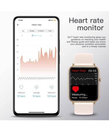 ASWEE Smart Watch Fitness Tracker with Heart Rate, Blood Oxygen, Sleep Monitor - 1.69 Touch Screen, IP68 Waterproof, Step Counter - Gold | For Kids, Women, Men - iOS Android - Best Value - Buy Online on GoSupps.com