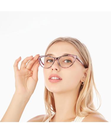 Shop 2 Pack Cat Eye Reading Glasses for Women - Blue Light Blocking Eyewear Fashionable Comfort Spring Hinges | 1.75 Pink & Purple Readers - Buy Online on GoSupps.com