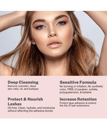 Lash Shampoo Kit for Extensions - Sensitive Cleanser - Foaming Lash Bath - Paraben, Sulfate, & Oil Free - Salon & Home Use (60ml/2 Fl Oz) - Buy Online on GoSupps.com