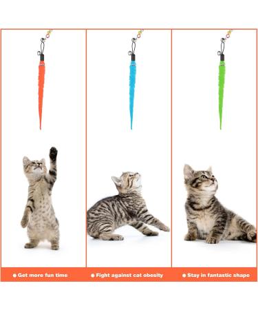 Interactive Cobee Cat Toys with Springs - 6 Colorful Plush Worms & Bells for Cats - Retractable & Replacement Furry Tail Toys - Buy Online on GoSupps.com