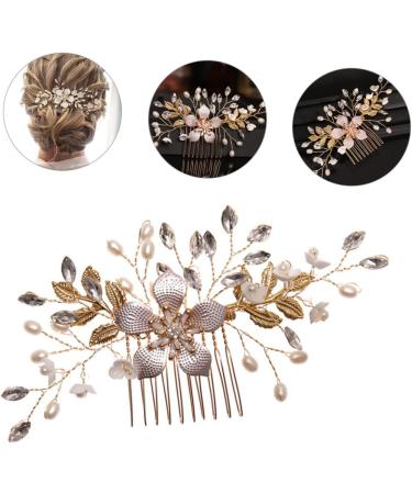 Ipetboom Pearl Hair Comb Crystal Hair Rhinestone Hair Comb Decorative Hair Combs Pearl Headpiece Rhinestone Hair Accessories Wedding Party Hair Pins Styling Hair Manual Hair up Bride Metal - Buy Online on GoSupps.com