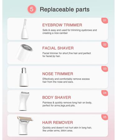 Women's 4-in-1 Hair Remover Trimmer | Washable Facial Eyebrow Nose Armpit & Bikini Care Tool - Buy Online on GoSupps.com
