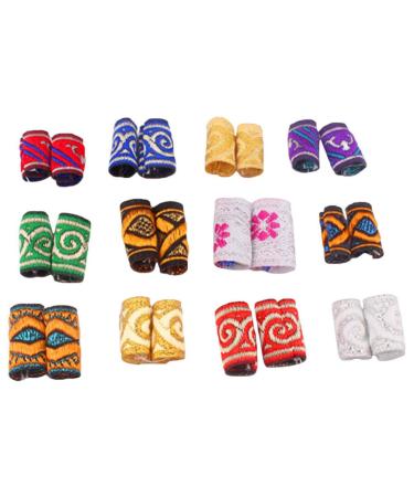 Beaupretty 12Pcs colorful dreadlocks pearls braid hair cuffs decorative dreadrings cloth dreead hair cuffs accessories for woman man