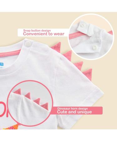 1st Birthday Girl Dinosaur Party T-Shirt | B-Day Themed Tee for Baby | Gift Idea | Size 80 White - Buy Online on GoSupps.com