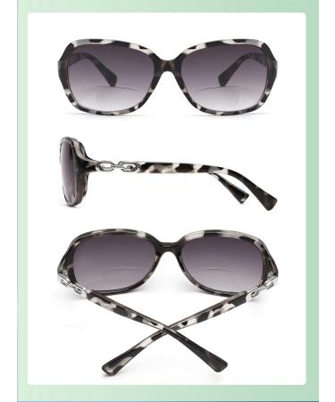 JM Classic Bifocal Reading Sunglasses for Women - Vintage UV Protection Outdoor Glasses in Gray Tortoise 2.25x - Buy Online on GoSupps.com