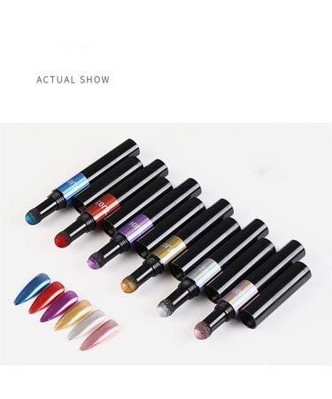 12 Colors Chrome Powder Pen for Nails - Nail Art Pen with Air Cushion Mirror Effect - Nail Polish Pens for Nail Decorations (Multicolor) - Buy Online on GoSupps.com
