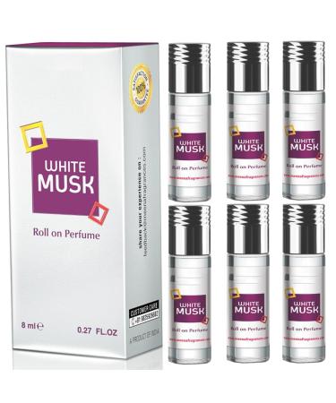 BlueQueen White Musk Perfume Roll On Alcohol Free Long Lasting Musk Perfume for Women and Men | Hypoallergenic Travel Size Secret Musk Fragrance Oil Perfume - 8Ml -PCS 6 - Buy Online on GoSupps.com