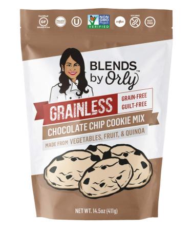 Grainless Grain Free Chocolate Chip Cookie Mix - Baking Mix for Grain-Less Cup Cakes Grain Free Muffins | Gluten Free Soy Free Corn Free Nut Free Vegan Paleo Friendly OU Kosher 1 Pack
