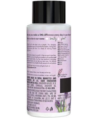 Lov.e Bea'uty & Planet Argan Oil and Lavender Sulfate Free Smooth and Serene Shampoo|| No Parabens|| No Dyes|| 400ml - Buy Online on GoSupps.com