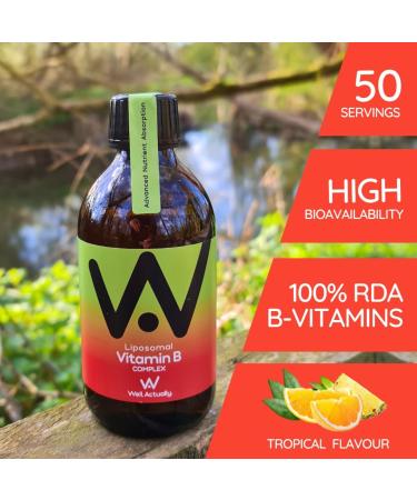 Well Actually Liposomal Vitamin B Complex High Strength and Bioavailability8 Essential B Vitamins Complex for Energy 50 Servings - Buy Online on GoSupps.com