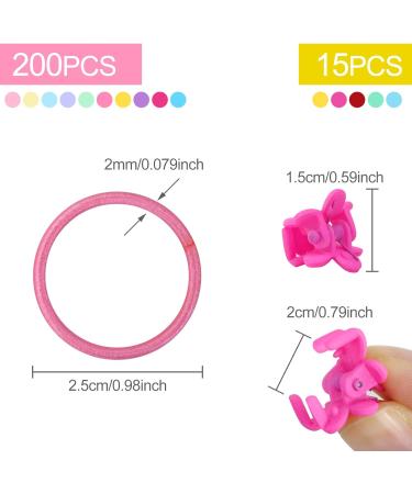 Hanyousheng 200Pcs Multicolor Hair Ties and 15Pcs Mini Hair Clips Set for Girls and Women - Buy Online on GoSupps.com