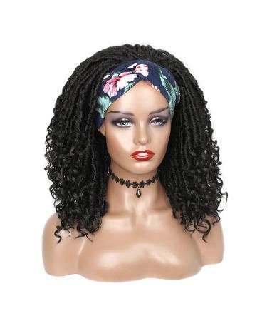 Hanne Fashion Headband Wig Short Dreadlock Goddess Hand Braided Twist Synthetic Wigs for Black Women - Daily Cosplay Braided Curly Wig 1B - Buy Online on GoSupps.com