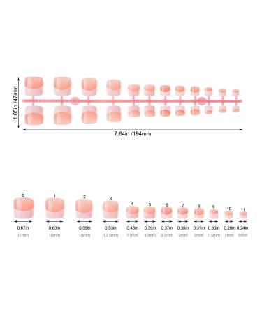 240Pcs Natural Fake Toenail Tips Set - Pink & White French False Toe Nail Tips for DIY Foot Manicure - Mwoot - Buy Online on GoSupps.com