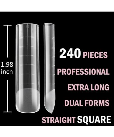 3XL Dual Nail Forms - Square Curved Molds for Polygel Acrylic & Dip Powder Extensions | International Shipping Available - Buy Online on GoSupps.com