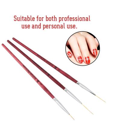 3-Piece Nail Brush Set - Liner Brushes for Nail Art & Marble Design | Perfect for Beginners - Buy Online on GoSupps.com