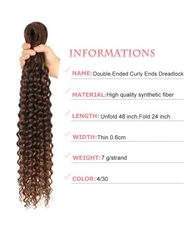 Dairess 24 Synthetic Double Ended Wavy Dreadlock Extensions - 10 Strands/Pack, Curly Loose Ends, Handmade Soft Reggae Hair, Hip-Hop Style Dreads - Thin 0.6cm - Buy Online on GoSupps.com