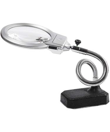 Professional Magnifiers Large Stand 2.25X 5X Desktop Magnifier with 2 Led Lens Hands Free Magnifying with Light for Hobby Crafts Inspection Reading Full of Stars